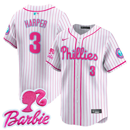 Phillies Barbie Patch Vapor Premier Limited Jersey - All Stitched