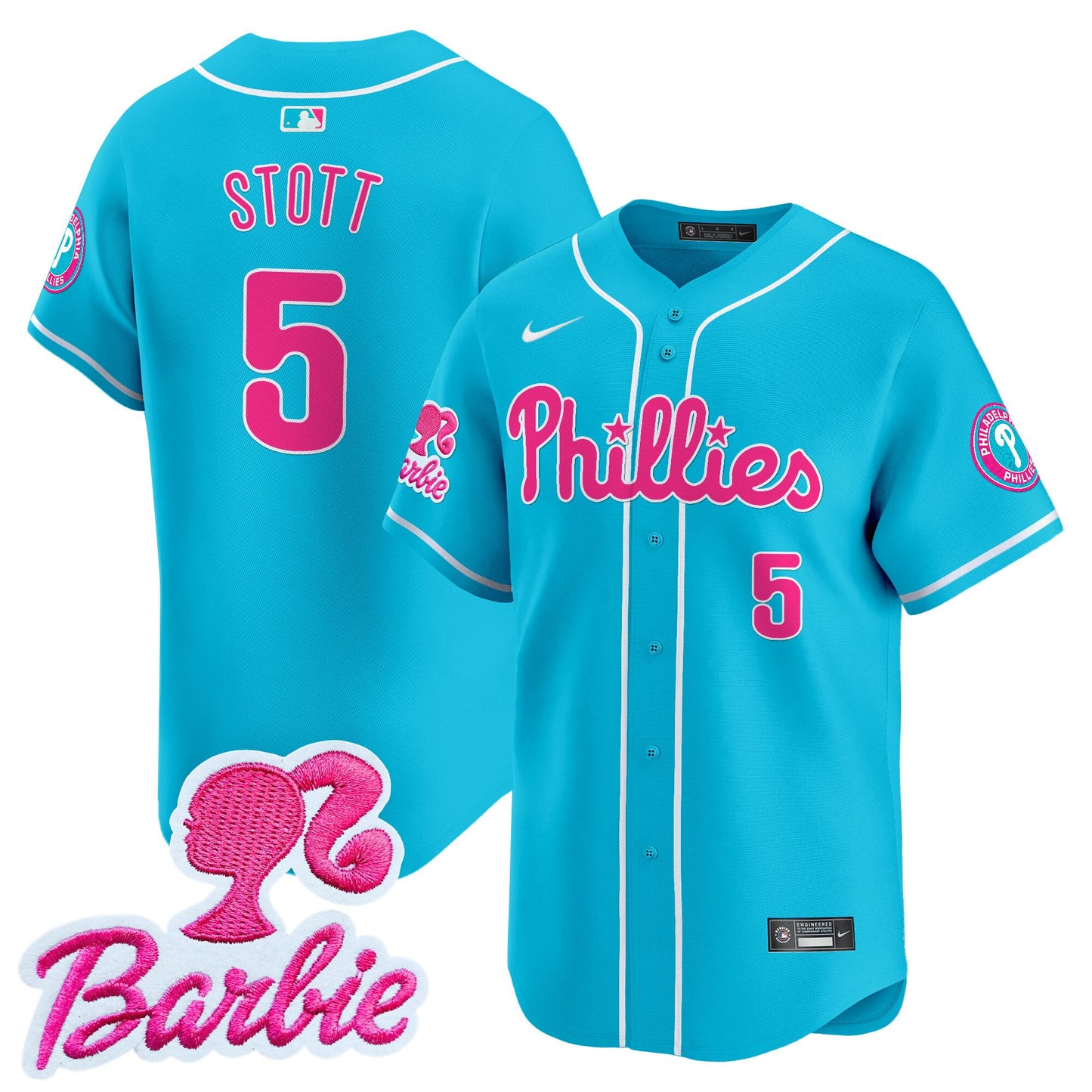 Phillies Barbie Patch Vapor Premier Limited Jersey - All Stitched