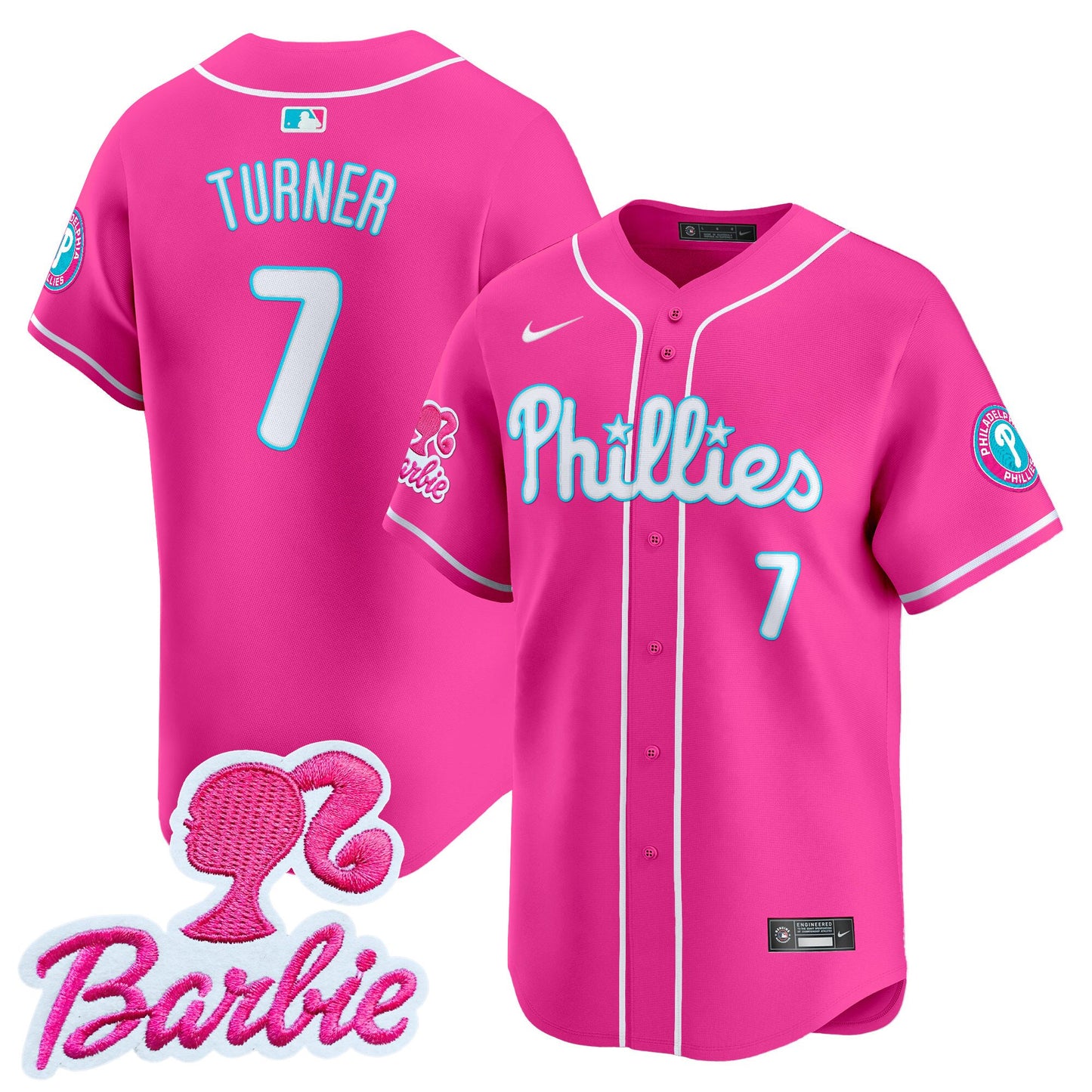 Phillies Barbie Patch Vapor Premier Limited Jersey - All Stitched