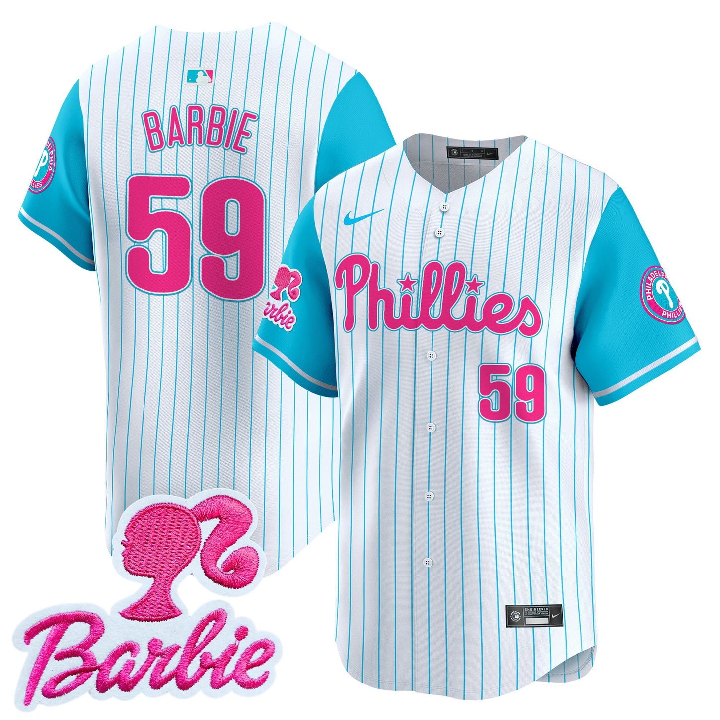 Phillies Barbie Patch Vapor Premier Limited Jersey - All Stitched