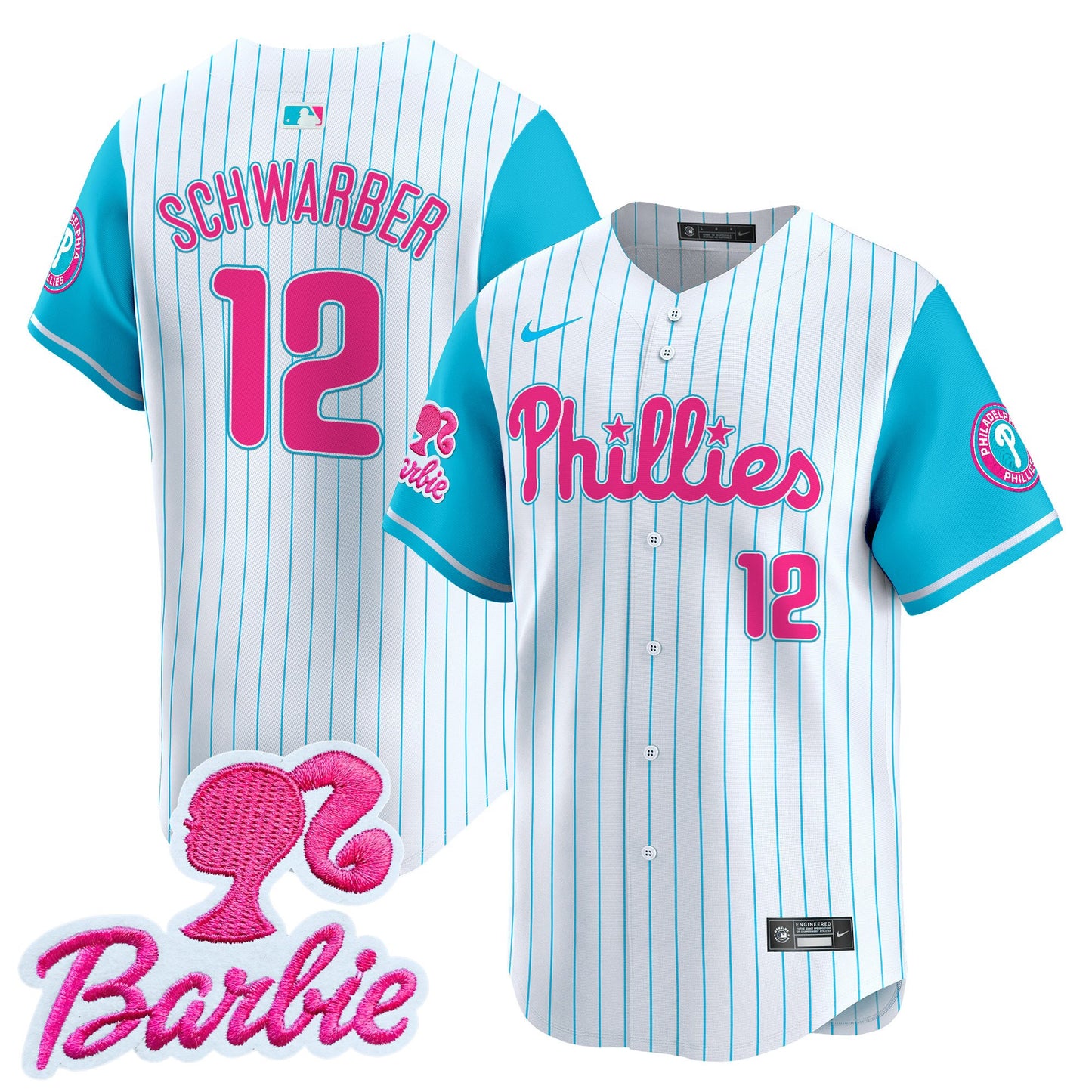 Phillies Barbie Patch Vapor Premier Limited Jersey - All Stitched