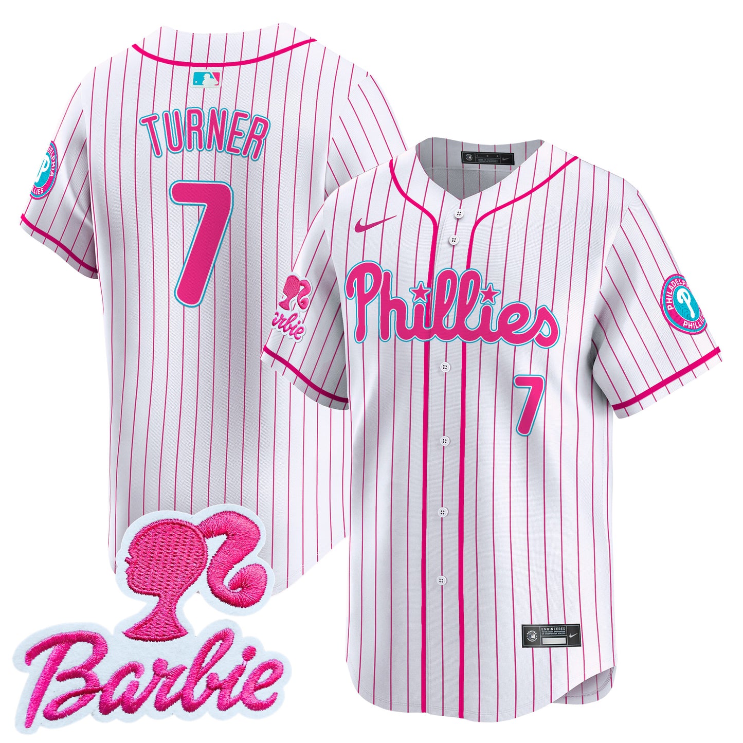 Phillies Barbie Patch Vapor Premier Limited Jersey - All Stitched