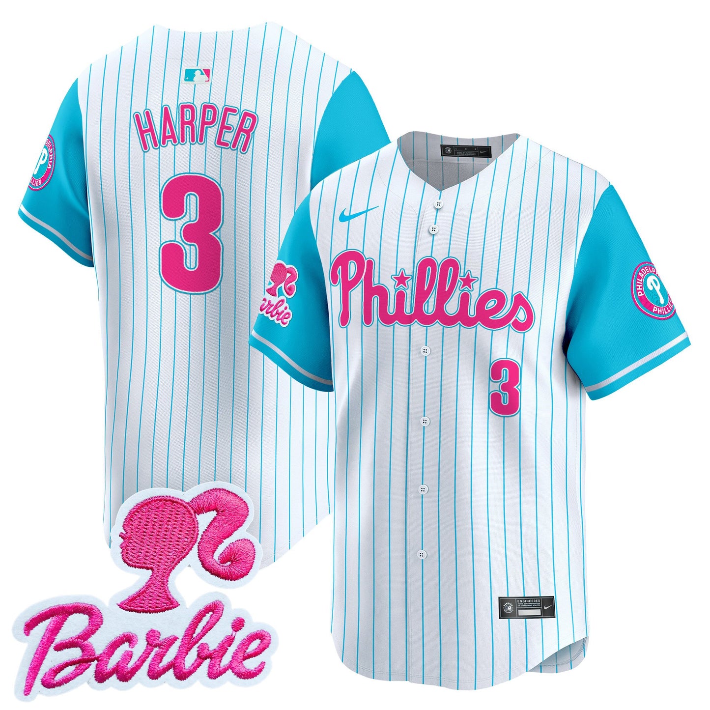 Phillies Barbie Patch Vapor Premier Limited Jersey - All Stitched