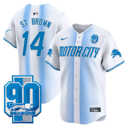 Detroit Lions 90th Year Patch Vapor Premier Limited Jersey - All Stitched