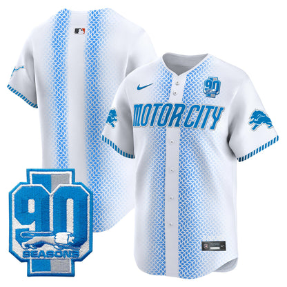 Detroit Lions 90th Year Patch Vapor Premier Limited Jersey - All Stitched