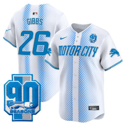 Detroit Lions 90th Year Patch Vapor Premier Limited Jersey - All Stitched