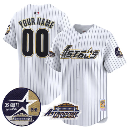 Astros 1999 Throwback 35th & Astrodome Patch Vapor Premier Limited Custom Jersey V3 - All Stitched