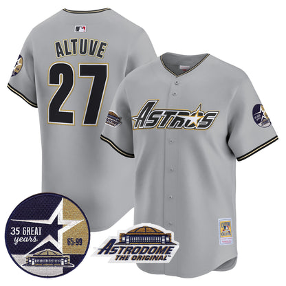 Astros 1999 Throwback 35th & Astrodome Patch Vapor Premier Limited Jersey V3 - All Stitched