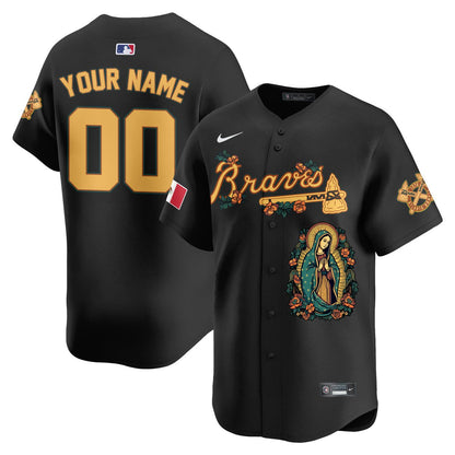 Custom Braves Mexico Guadalupe Vapor Premier Limited Jersey - Printed