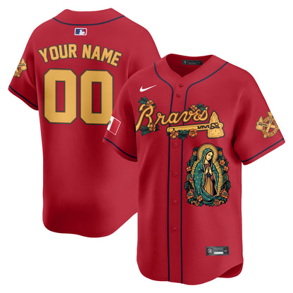 Custom Braves Mexico Guadalupe Vapor Premier Limited Jersey - Printed