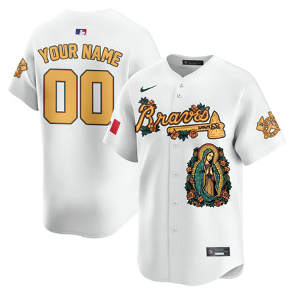 Custom Braves Mexico Guadalupe Vapor Premier Limited Jersey - Printed