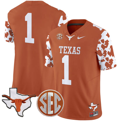 Texas Longhorns Cow Spots Vapor Limited Jersey - All Stitched