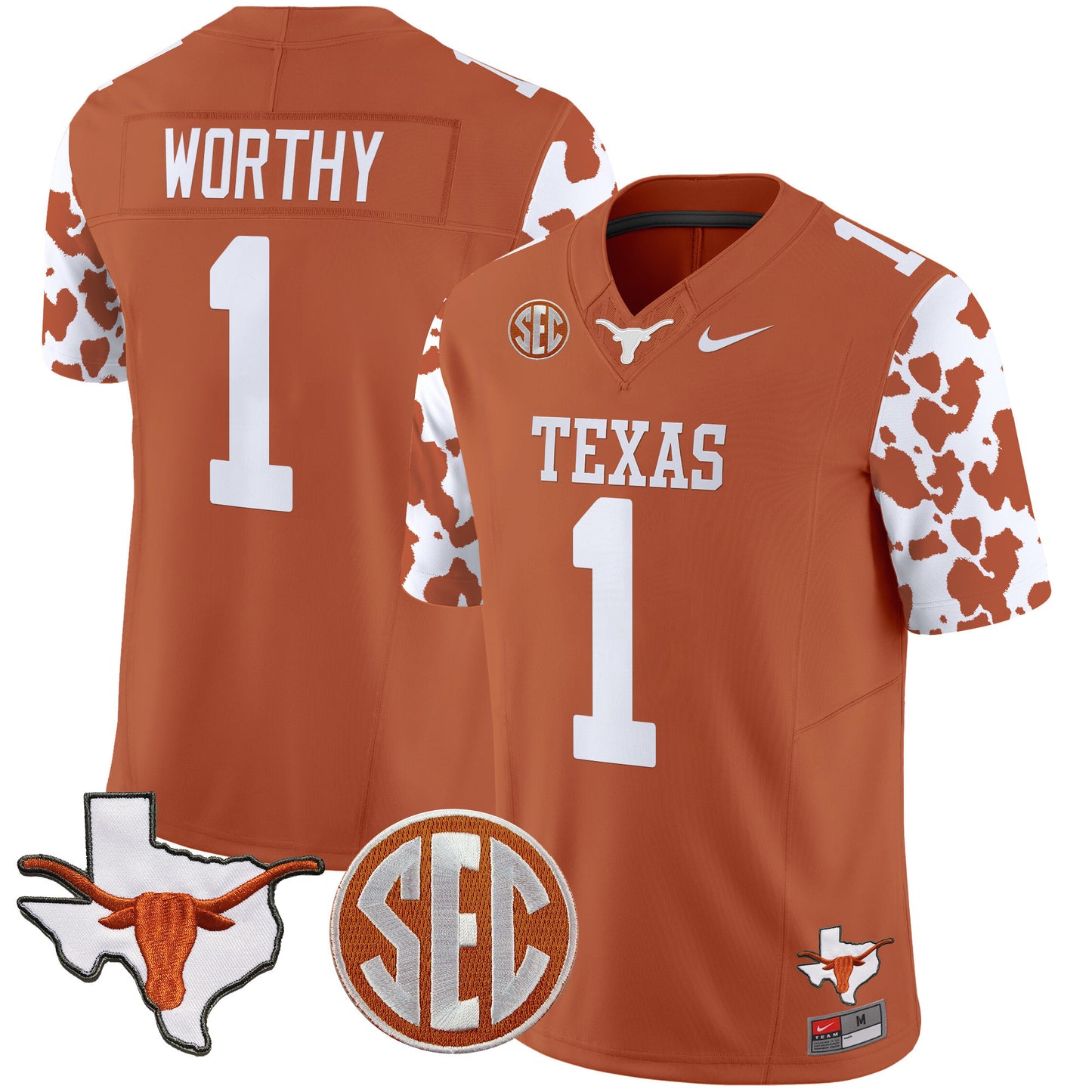 Texas Longhorns Cow Spots Vapor Limited Jersey - All Stitched