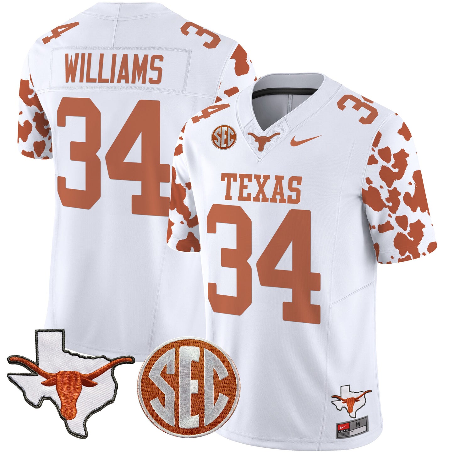 Texas Longhorns Cow Spots Vapor Limited Jersey - All Stitched