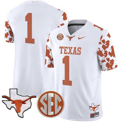 Texas Longhorns Cow Spots Vapor Limited Jersey - All Stitched