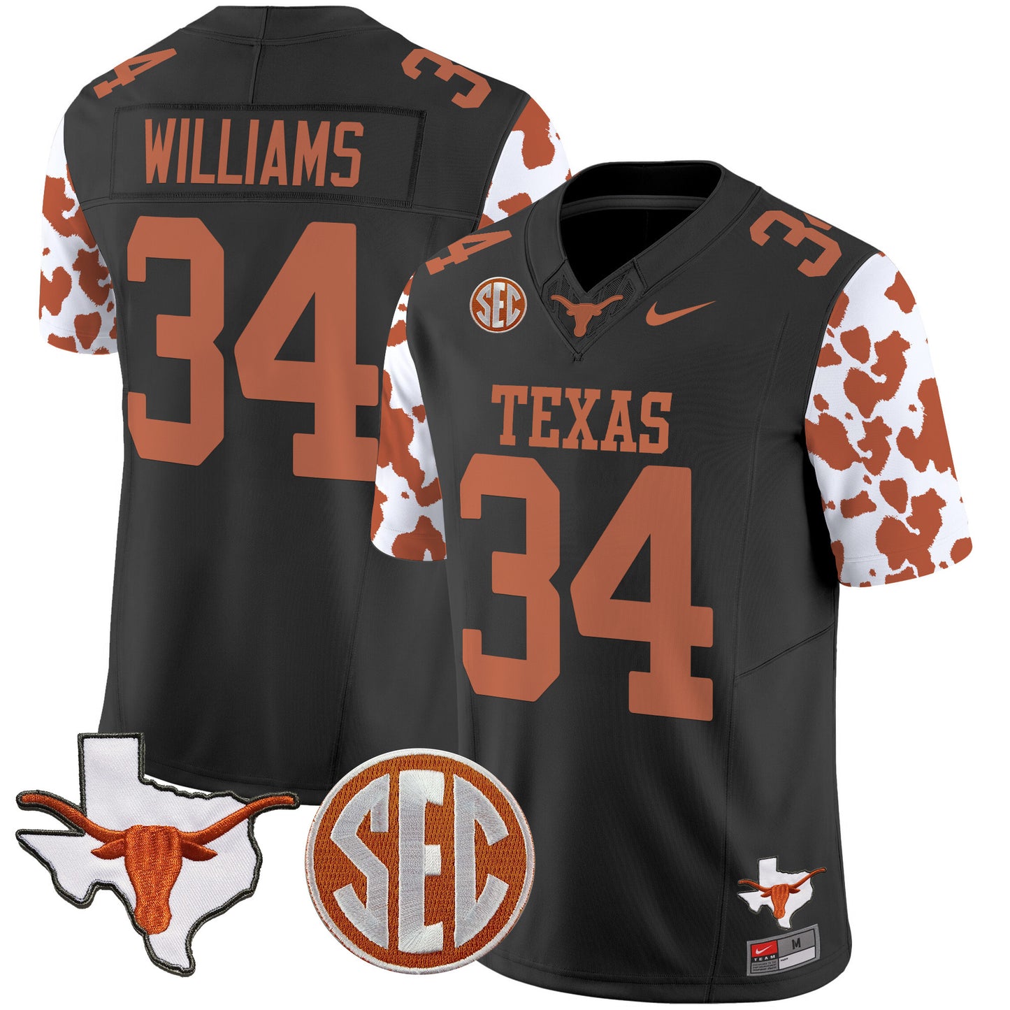 Texas Longhorns Cow Spots Vapor Limited Jersey - All Stitched