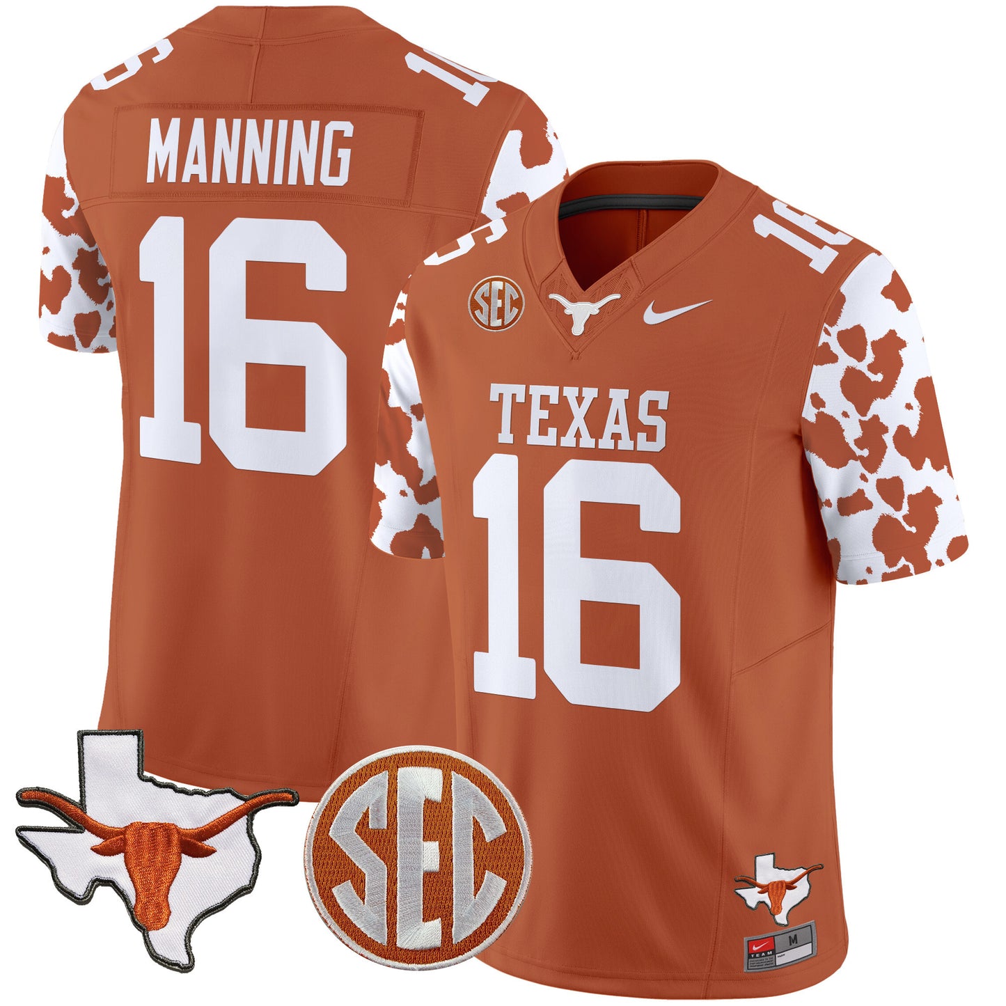 Texas Longhorns Cow Spots Vapor Limited Jersey - All Stitched