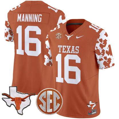 Texas Longhorns Cow Spots Vapor Limited Jersey - All Stitched