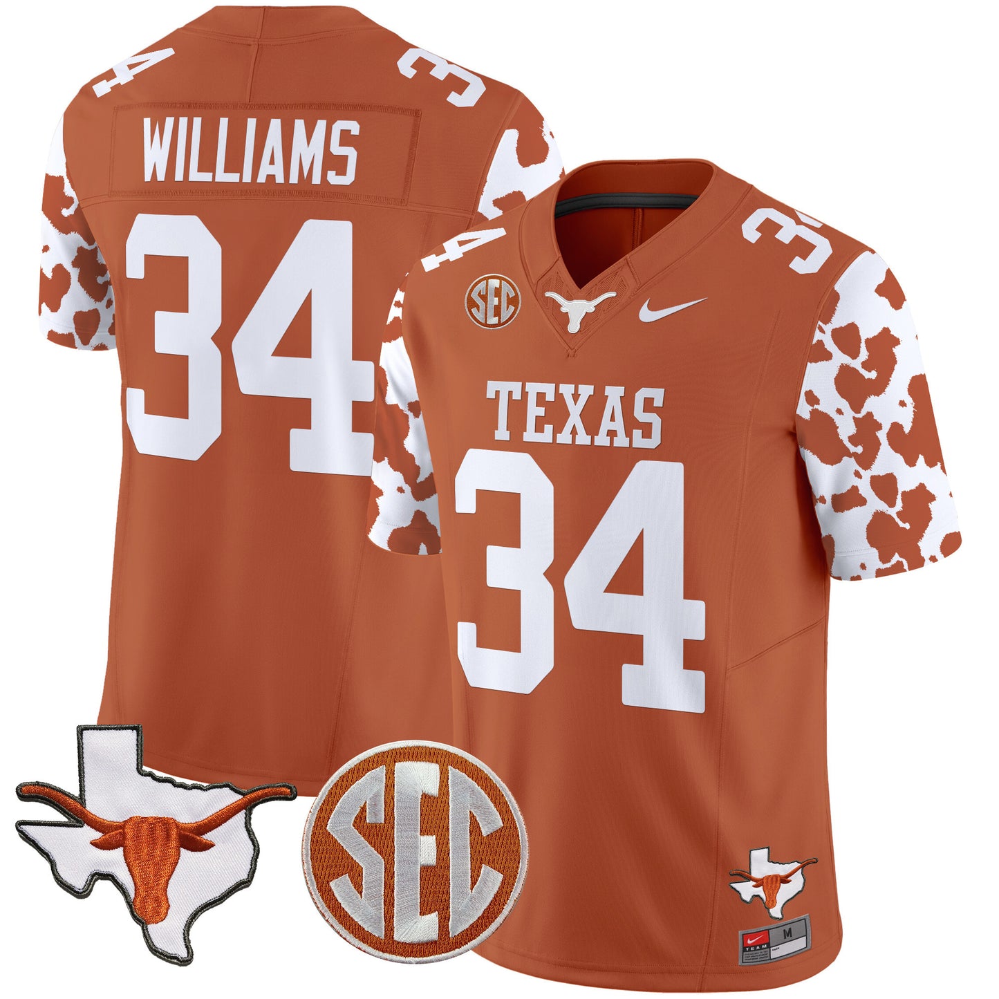 Texas Longhorns Cow Spots Vapor Limited Jersey - All Stitched