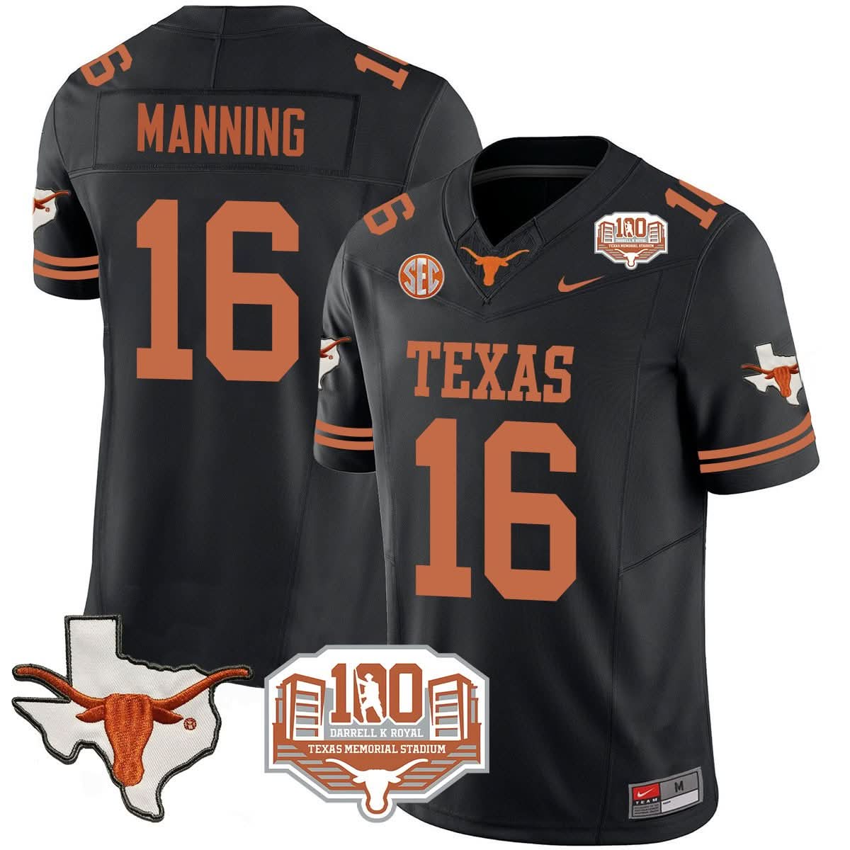 Texas Longhorns 2024 Vapor Jersey - 100 years of Darrell K Royal - All Stitched