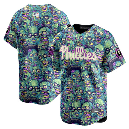 Phillies Halloween Zombie Horror Vapor Premier Limited Jersey - Printed