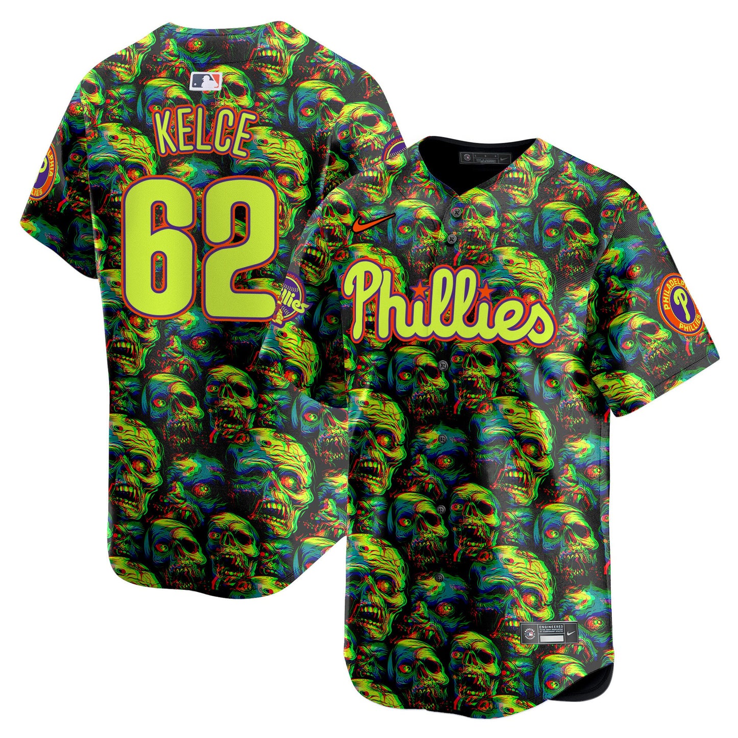 Phillies Halloween Zombie Horror Vapor Premier Limited Jersey V1 - Printed