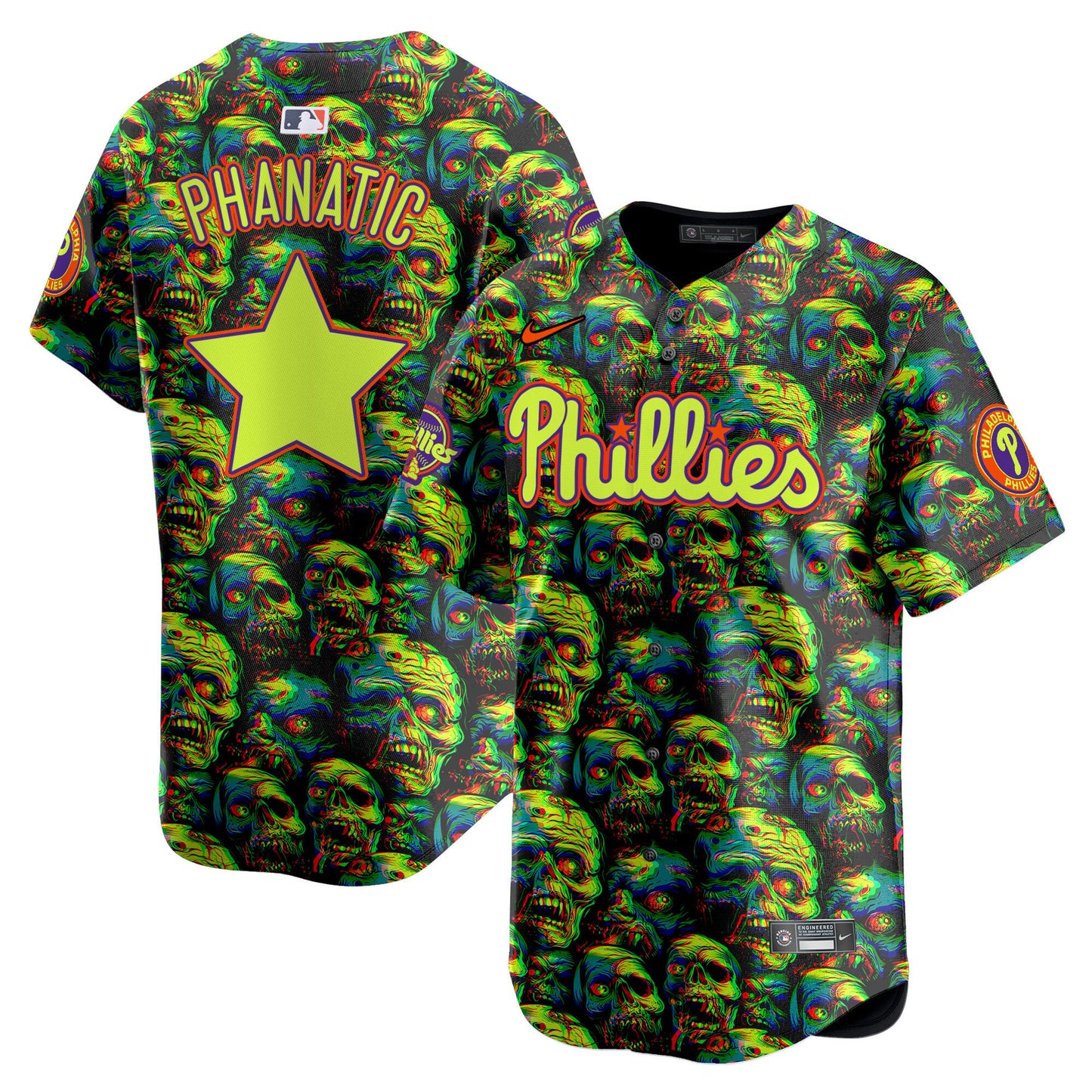 Phillies Halloween Zombie Horror Vapor Premier Limited Jersey V1 - Printed