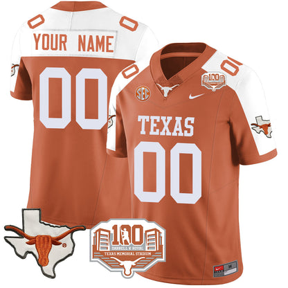 Custom Texas Longhorns 2024 Vapor Jersey - 100 years of Darrell K Royal - All Stitched