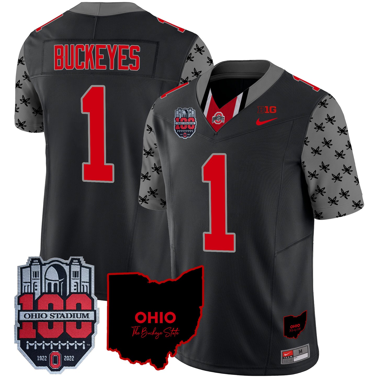 Ohio State Buckeyes 100th Anniversary Patch Vapor Limited Jersey - All Stitched