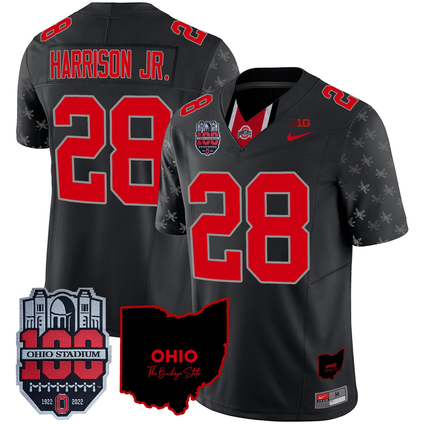 Ohio State Buckeyes 100th Anniversary Patch Vapor Limited Jersey - All Stitched