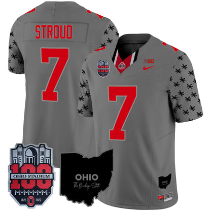 Ohio State Buckeyes 100th Anniversary Patch Vapor Limited Jersey - All Stitched