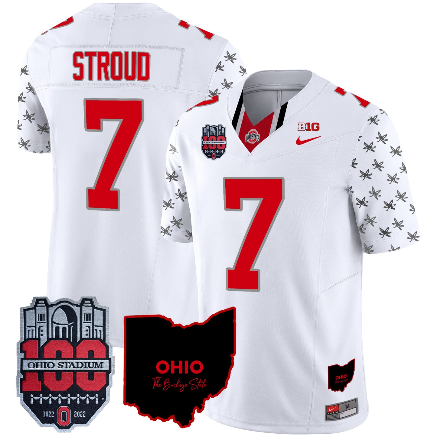 Ohio State Buckeyes 100th Anniversary Patch Vapor Limited Jersey - All Stitched