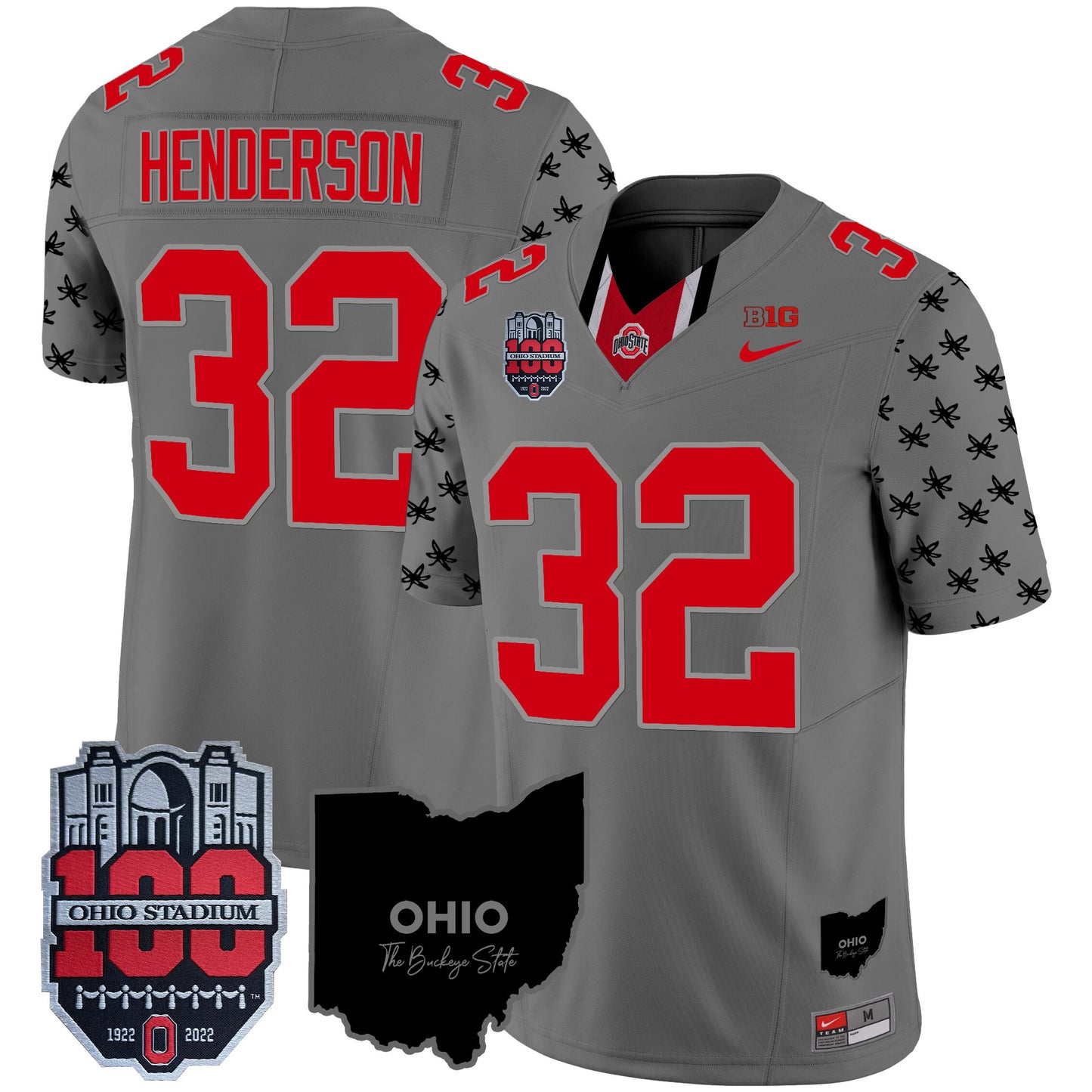 Ohio State Buckeyes 100th Anniversary Patch Vapor Limited Jersey - All Stitched