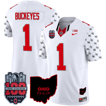 Ohio State Buckeyes 100th Anniversary Patch Vapor Limited Jersey - All Stitched