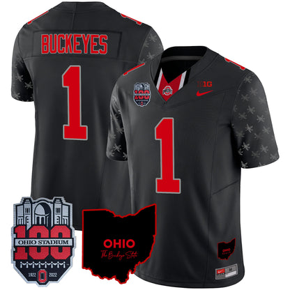 Ohio State Buckeyes 100th Anniversary Patch Vapor Limited Jersey - All Stitched