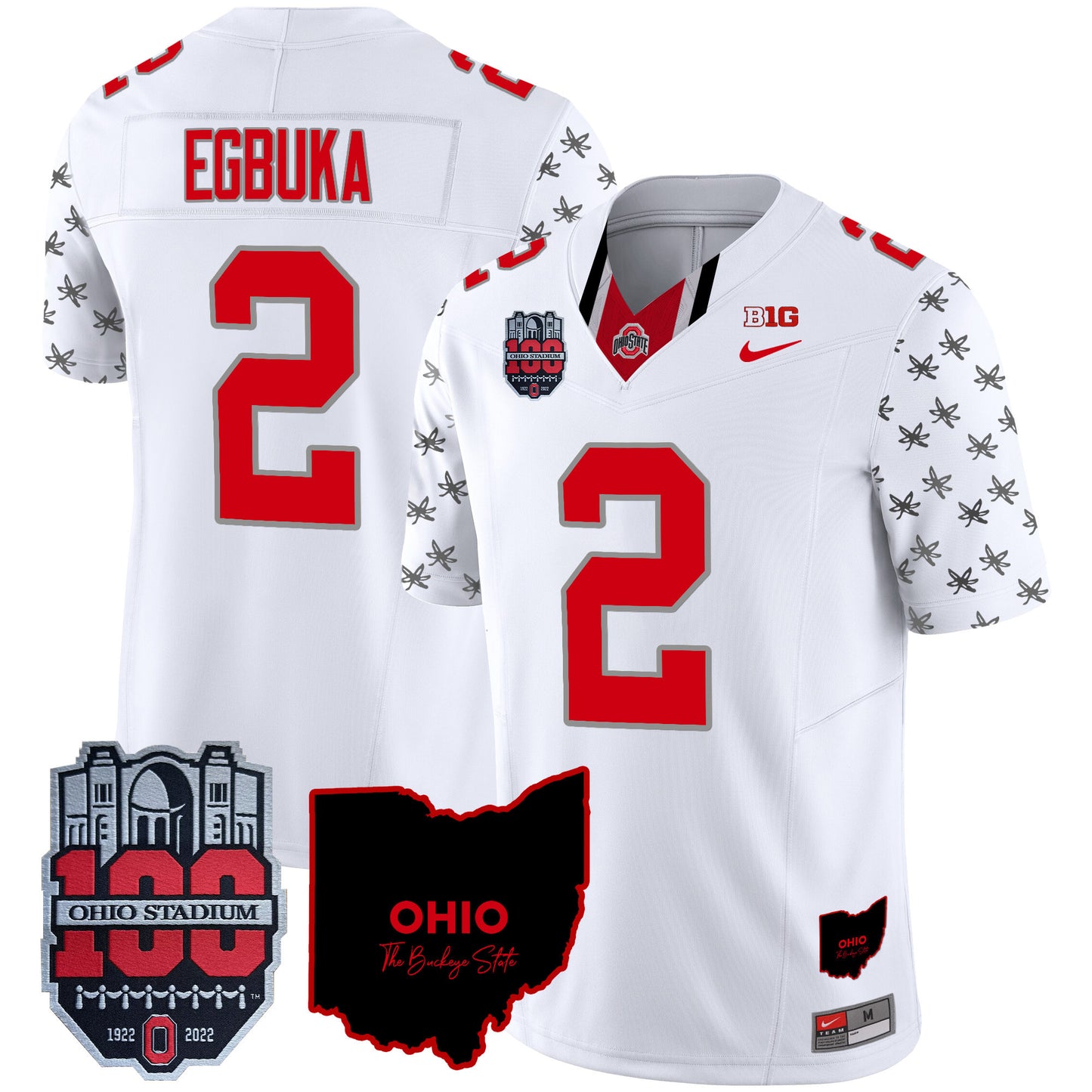 Ohio State Buckeyes 100th Anniversary Patch Vapor Limited Jersey - All Stitched