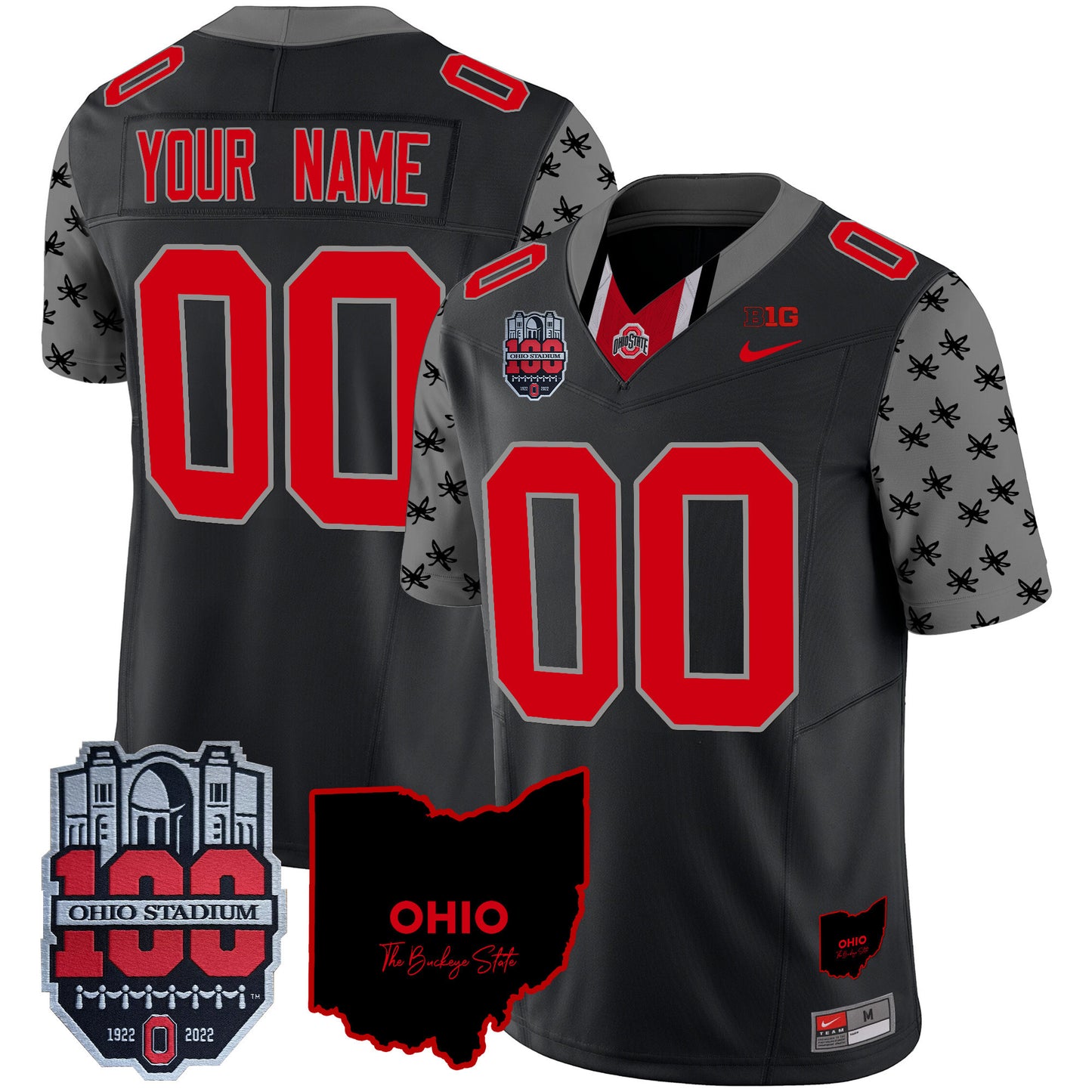 Ohio State Buckeyes 100th Anniversary Patch Vapor Limited Custom Jersey - All Stitched