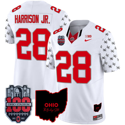 Ohio State Buckeyes 100th Anniversary Patch Vapor Limited Jersey - All Stitched