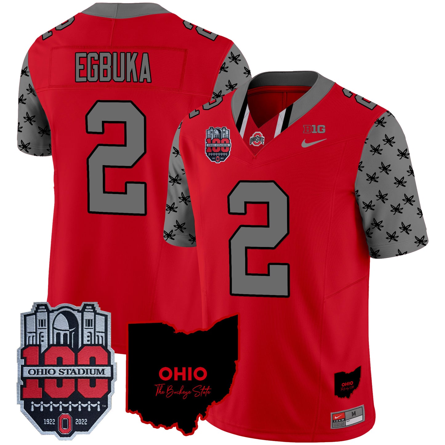 Ohio State Buckeyes 100th Anniversary Patch Vapor Limited Jersey - All Stitched