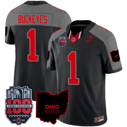 Ohio State Buckeyes 100th Anniversary Patch Vapor Limited Jersey - All Stitched