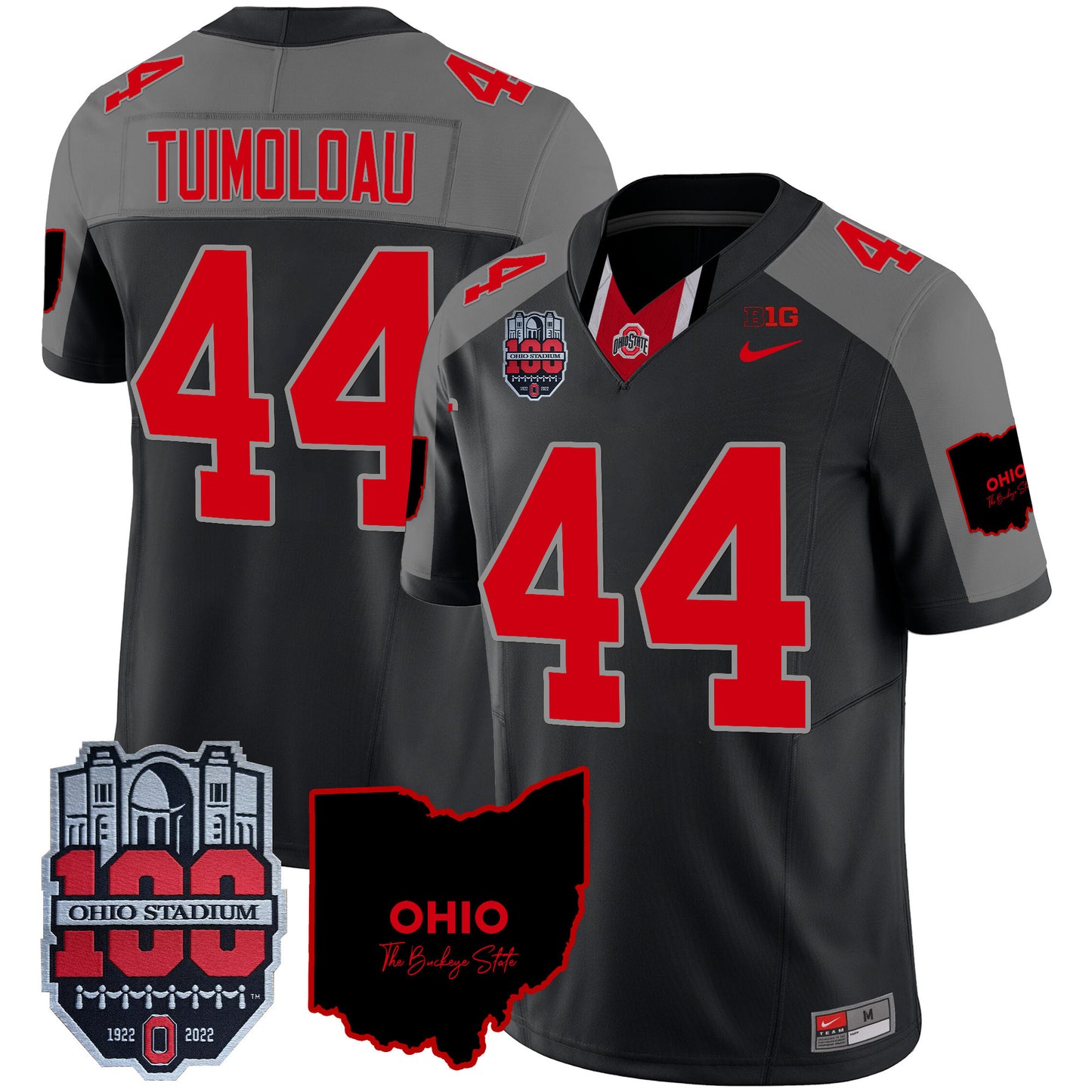 Ohio State Buckeyes 100th Anniversary Patch Vapor Limited Jersey - All Stitched