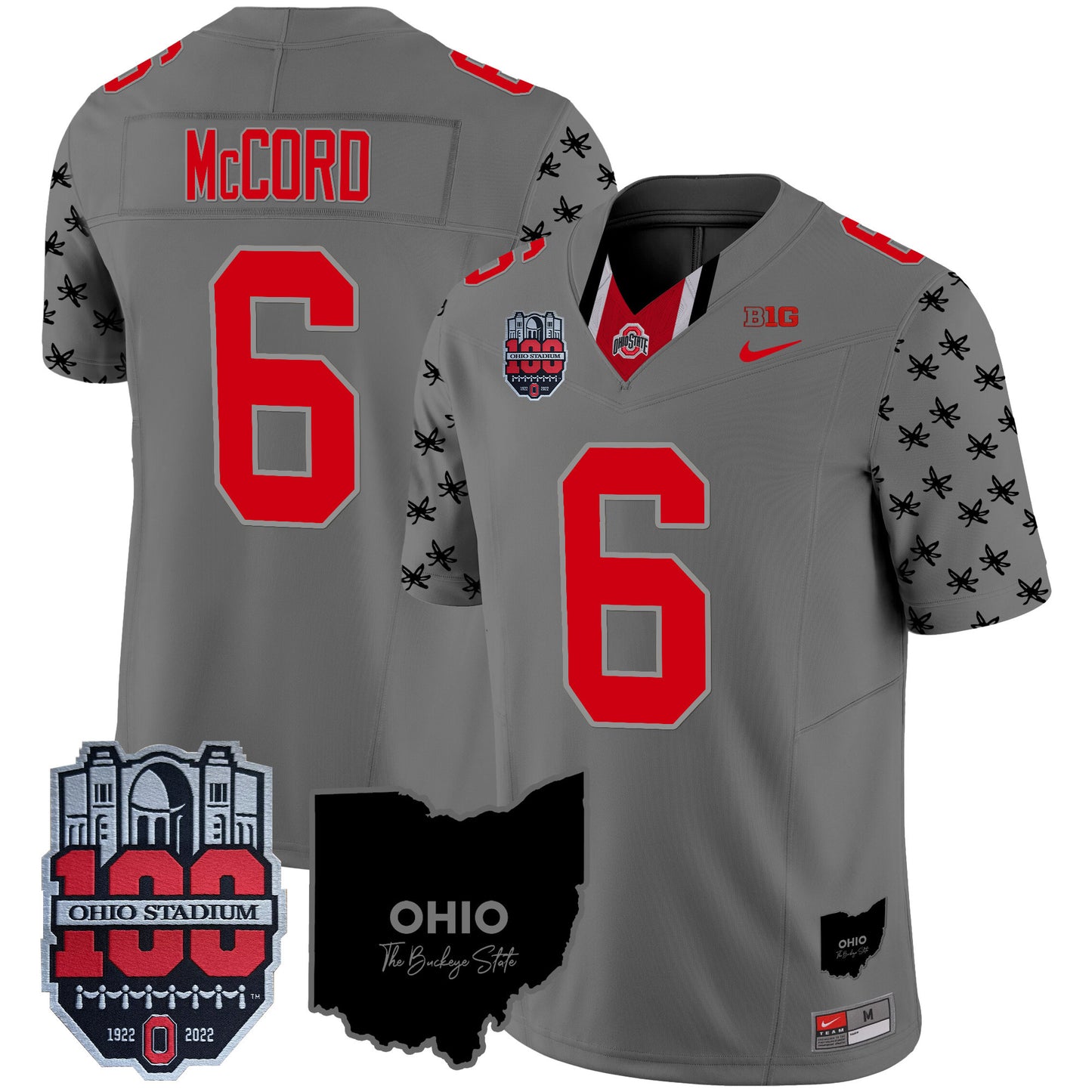 Ohio State Buckeyes 100th Anniversary Patch Vapor Limited Jersey - All Stitched