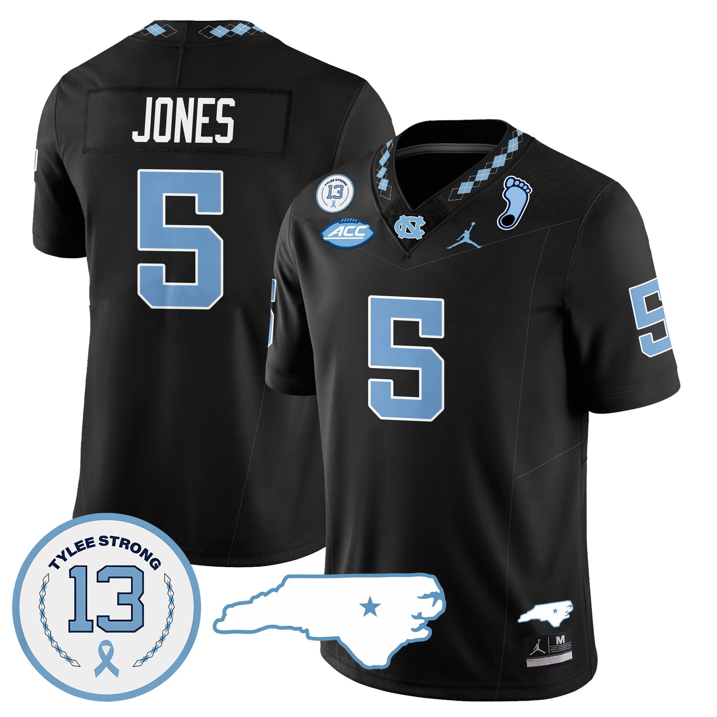 North Carolina Tar Heels Football 2024 Vapor Jersey - All Stitched