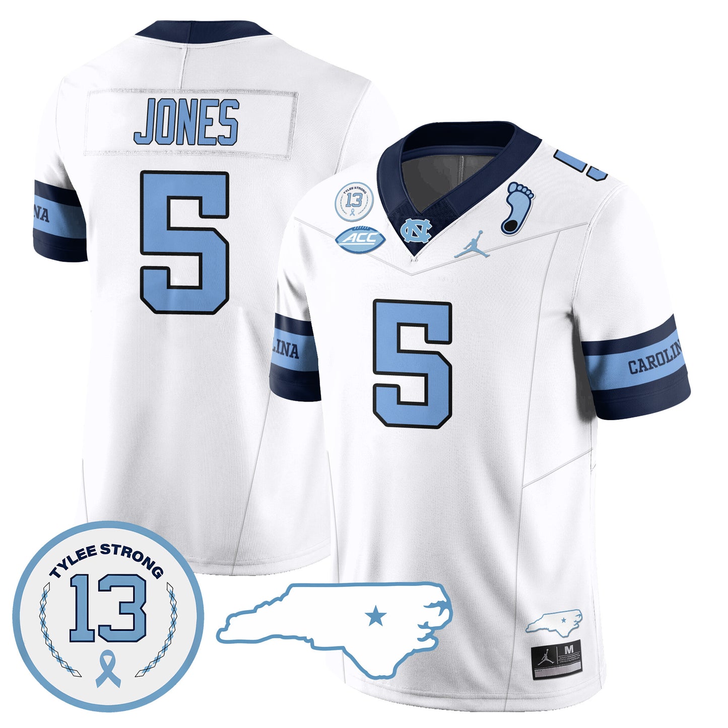 North Carolina Tar Heels Football 2024 Vapor Jersey - All Stitched