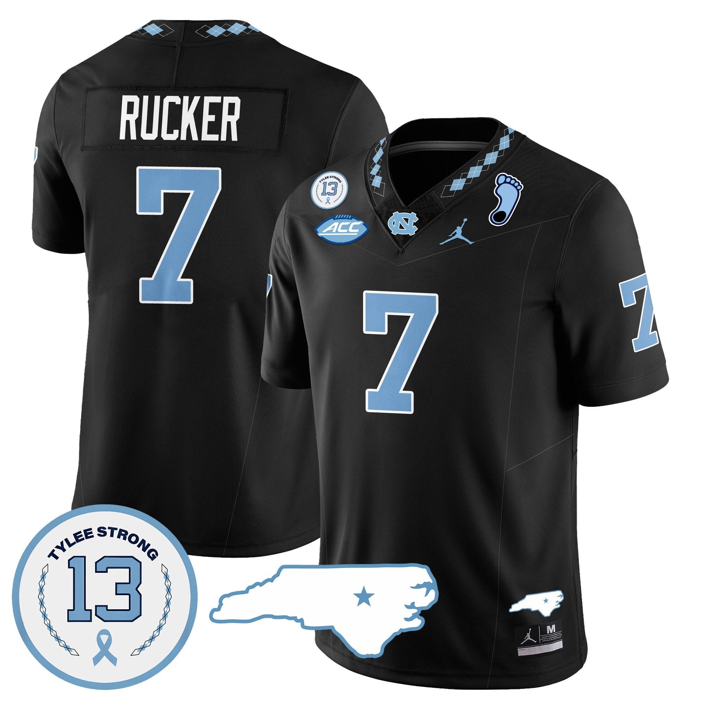 North Carolina Tar Heels Football 2024 Vapor Jersey - All Stitched