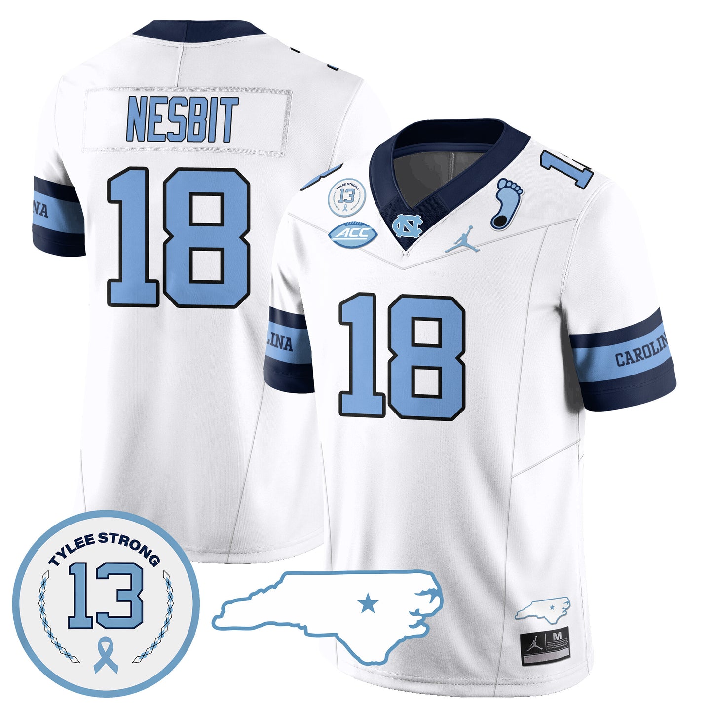 North Carolina Tar Heels Football 2024 Vapor Jersey - All Stitched