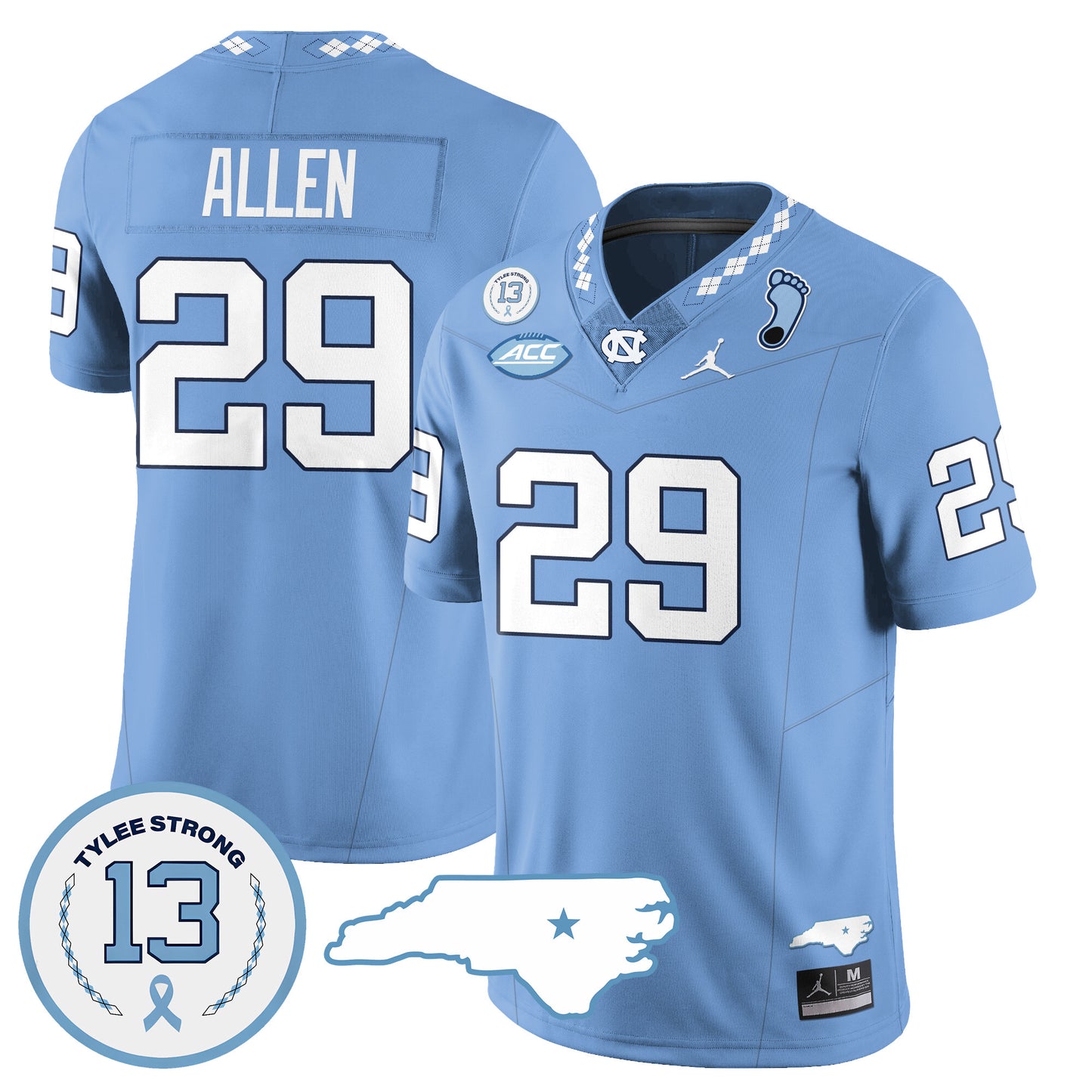 North Carolina Tar Heels Football 2024 Vapor Jersey - All Stitched