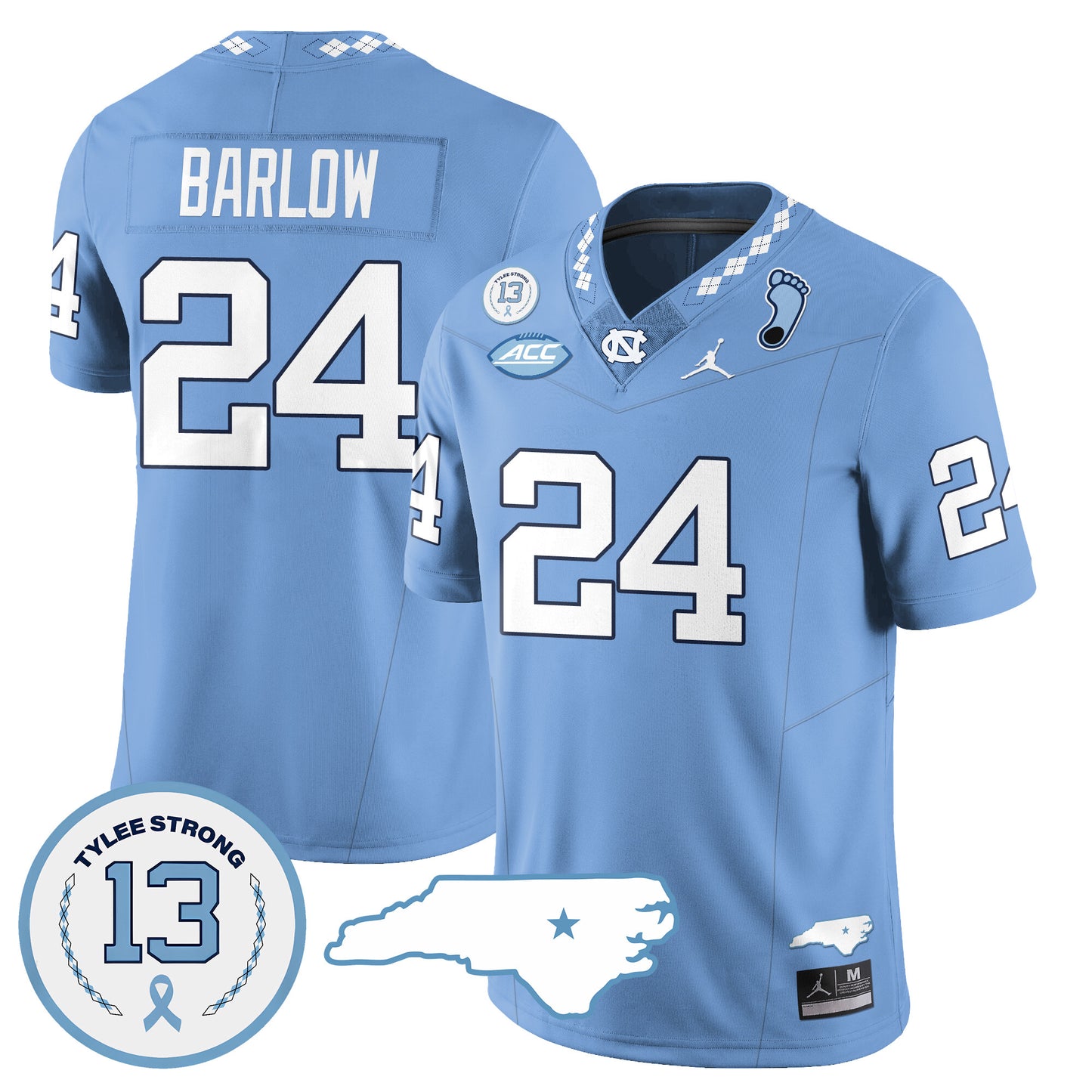 North Carolina Tar Heels Football 2024 Vapor Jersey - All Stitched