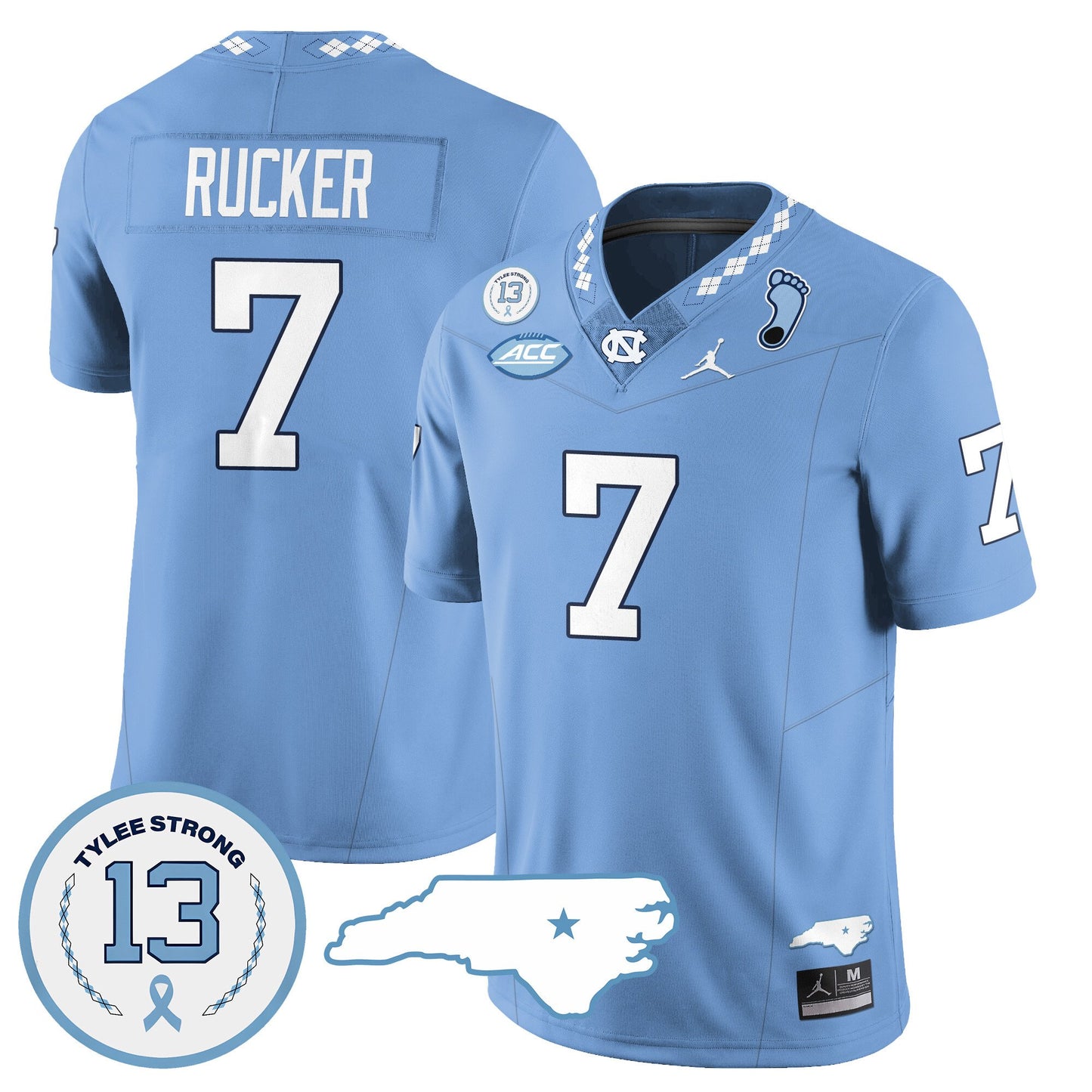 North Carolina Tar Heels Football 2024 Vapor Jersey - All Stitched