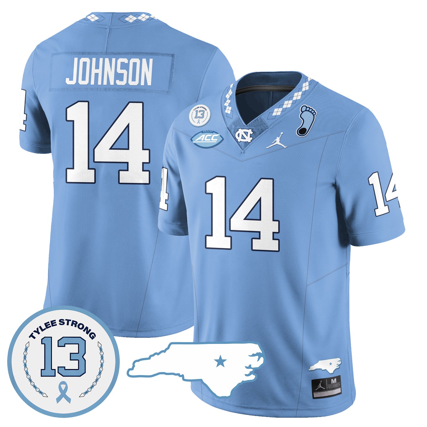 North Carolina Tar Heels Football 2024 Vapor Jersey - All Stitched